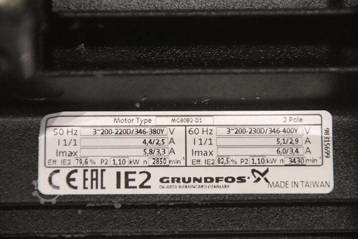 Pompa wody chłodzącej, pompa wirowa 1,1 kW Grundfos MTH4-40/4 A-W-A-AUUV
