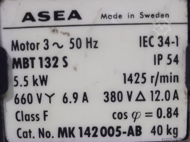 Motor eléctrico 5,5 kW 1425 rpm ASEA MBT132S
