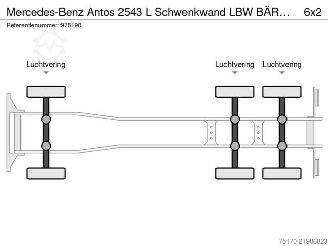 Mercedes-Benz Antos 2543 L Burta obrotowa LBW BÄR 2.500kg AHK Mercedes-Benz Antos 2543 L Schwenkwand LBW BÄR 2.500kg AHK
