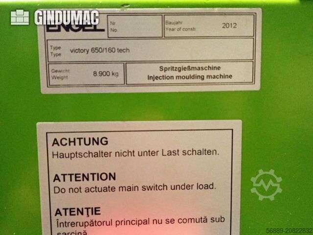 Υδραυλική μηχανή χύτευσης με έγχυση Engel VICTORY 650/160 tech