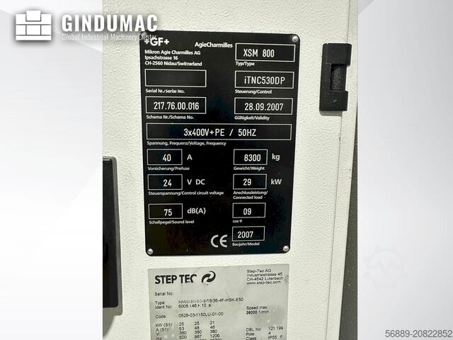 Verticale verspanen centrum +GF+ AgieCharmilles Mikron XSM 800