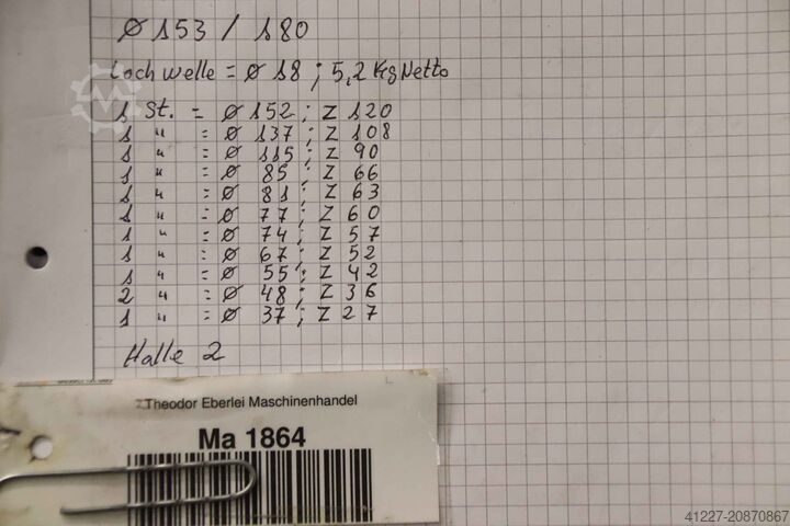 Teilkopf Zahnräder 12 Stück unbekannt 27 bis 120 Zähne