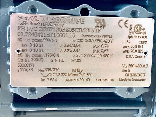 Getriebemotor SEW-EURODRIVE FH47/GDRS71S6BE05HR/ISU/TF