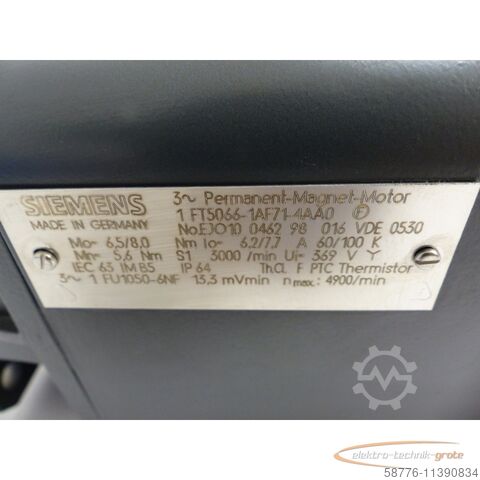 Besturingsunit Siemens 1FT5066-1AF71-4AA0 Servomotor SN: EJO10046298016 - ! -
