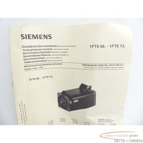 Besturingsunit Siemens 1FT5066-1AF71-4AA0 Servomotor SN: EJO10046298016 - ! -