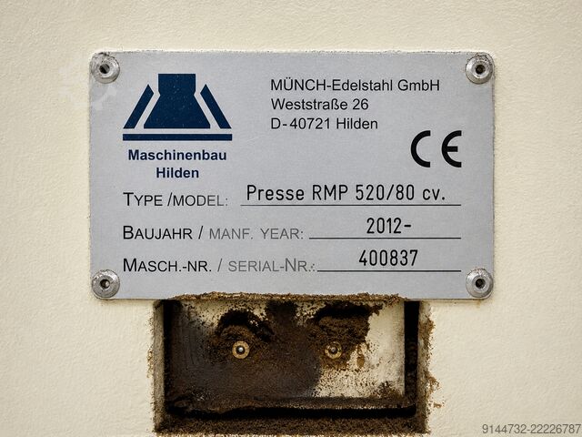 Prasa do peletu, linia do produkcji peletu MÜNCH-Edelstahl GmbH Pelletpresse RMP 520/80