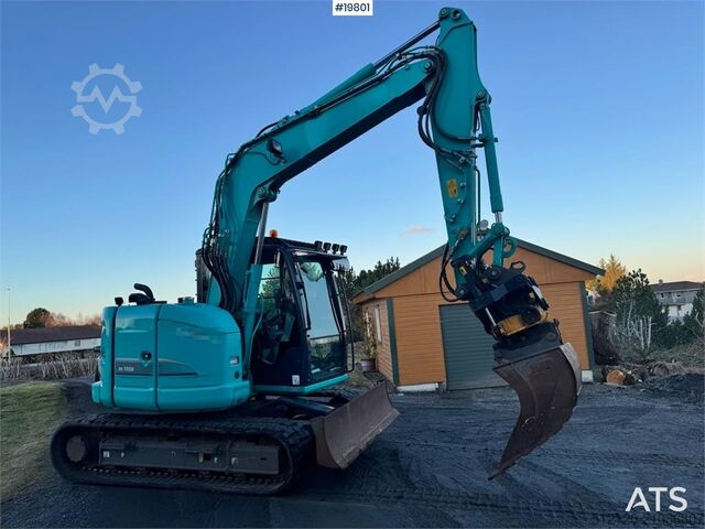 Rupsgraafmachine Kobelco SK75SR-3E crawler excavator with rototilt, 4 bucke