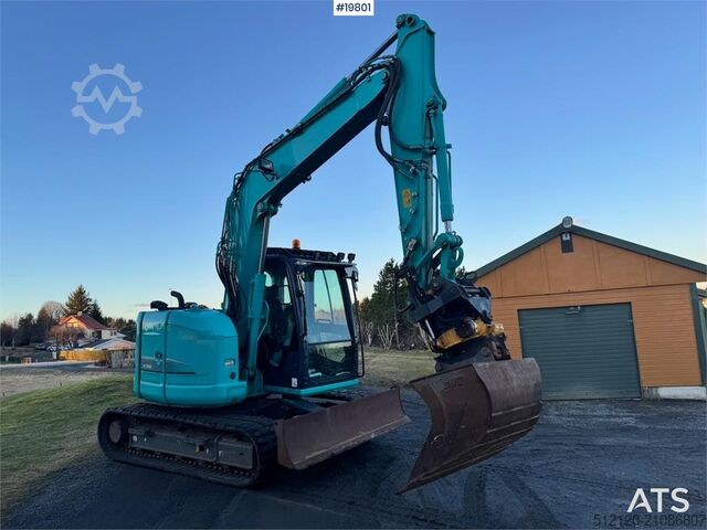 Rupsgraafmachine Kobelco SK75SR-3E crawler excavator with rototilt, 4 bucke