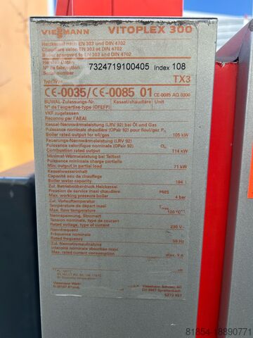 Viessmann Vitoplex/105kw lagetemperatuurketel met oliebrander Viessmann Vitoplex/105kw Niedertemperaturkessel mit Ölbrenner Heizkessel Viessmann Vitoplex/105kw Niedertemperaturkessel mit Ölbrenner Heizkessel