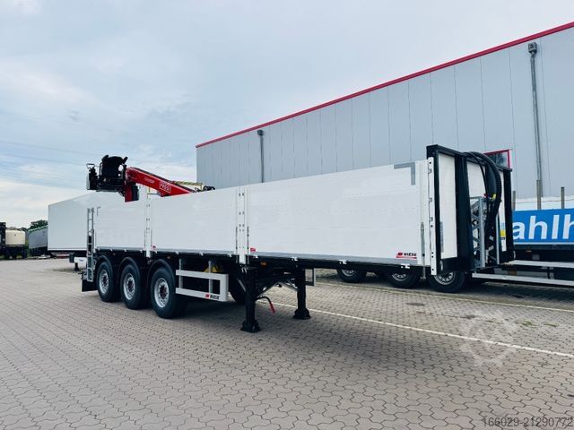 Yarı römork  Wiese Baustoffauflieger mit Fassi Kran F240