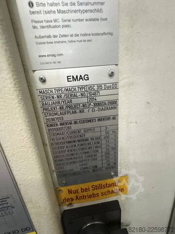 Vertical turning lathe EMAG VSC 315 Duo DD