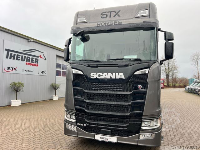 Cattle truck SCANIA S 500 STX  5 Pferde  POP-OUT, POP-UP Küche unten