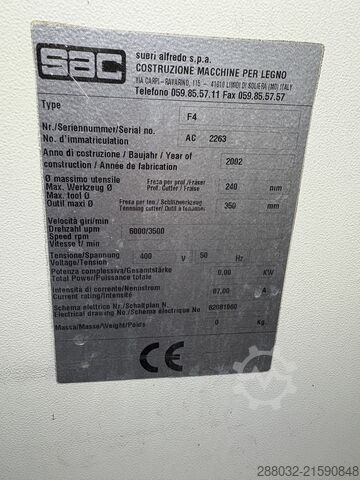 Frézka na okna SAC F4 + F4 TL