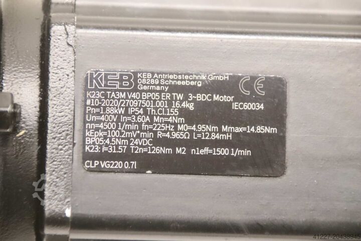 Servo-Getriebemotor 1,88 kW KEB K23C TA3M V40 BP05 ER TW