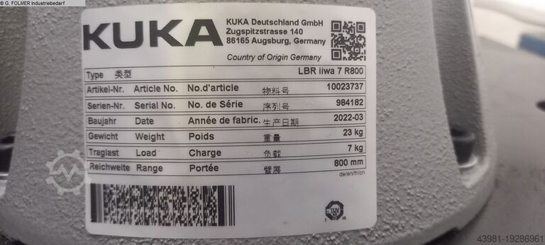 Roboty - obsługa KUKA LBR IIWA 7 R800