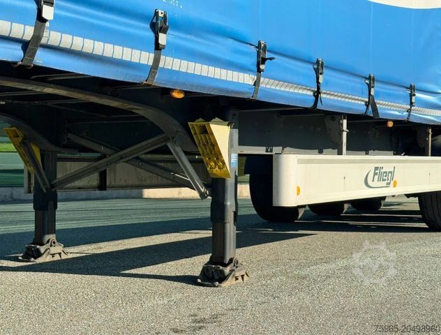 Open semitrailer with tarp FLIEGL SDS 350 LIFT AXLE DISC BRAKES SLIDING SIDES + RO