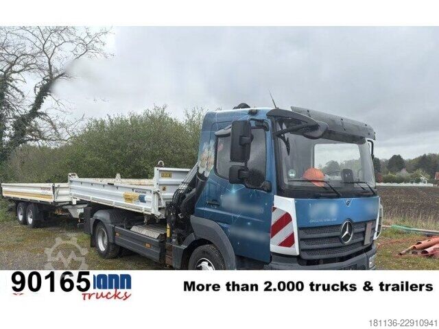 Kipper LKW Mercedes-Benz Atego 923 K 4x2, 2x AHK, Kran Hiab 055 BS-2 HiDuo,