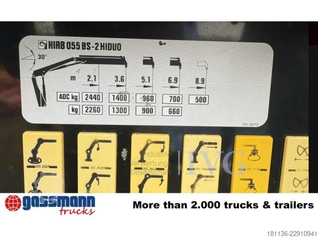 Kipper LKW Mercedes-Benz Atego 923 K 4x2, 2x AHK, Kran Hiab 055 BS-2 HiDuo,