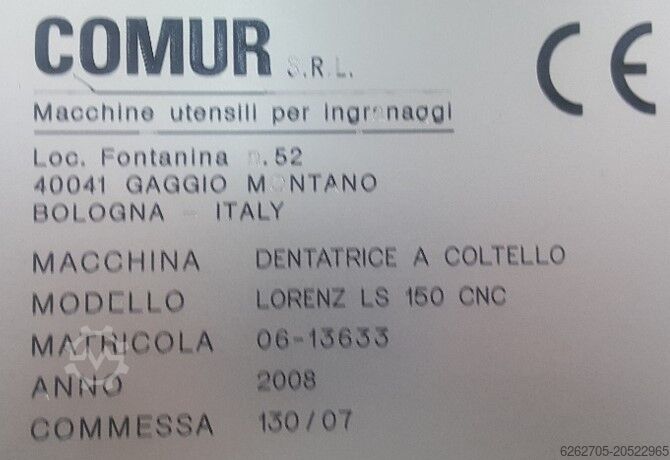 Zahnradformmaschine COMUR LORENZ LS 150 CNC