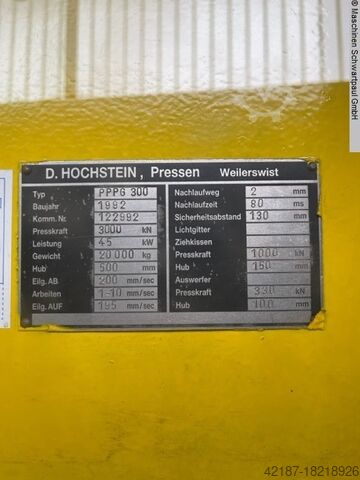 Pers met vier kolommen - Hydraulisch HOCHSTEIN PPPG 300