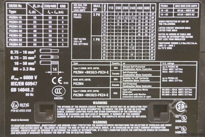 Motorbeveiligingsschakelaar Möller PKZM4-58