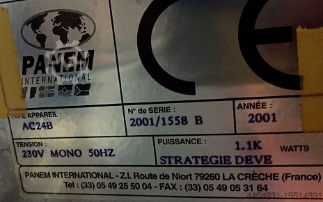 Armoire de fermentation 400x800 d'occasion PANEM PANEM AC24B