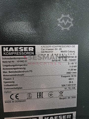 Compresseur à vis Kaeser Aircenter SK22 Schraubenkompressor