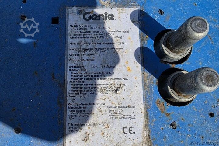 Elevador de tijera Genie GS2632 Electric, 10m Working Height, 227kg Capacit