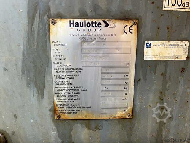 Plataforma de trabajo articulada Haulotte Ha 20 Px (21m)