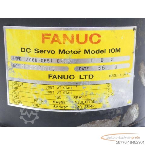 Jednostka sterująca Fanuc A06B-0651-B095 DC Servo Motor Model 10M SN:Y-620085