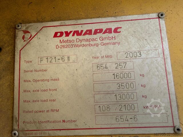 Kerekes aszfaltterítő gép Dynapac F121-6W