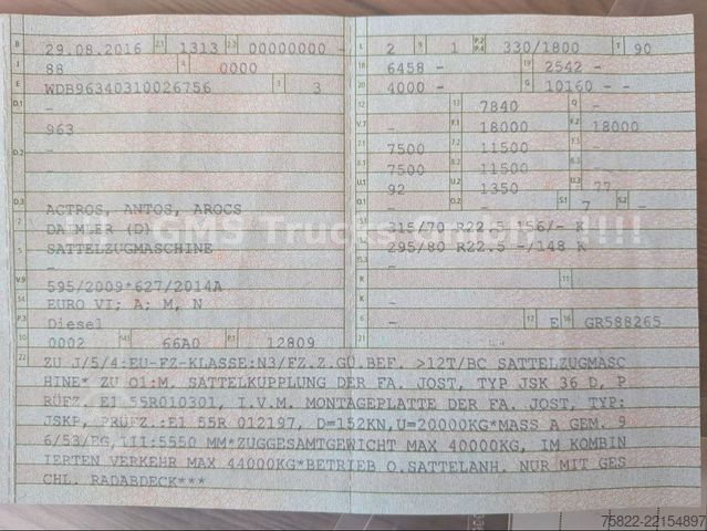 Standardni tegljač MERCEDES-BENZ Actros 1845 / 4X4 HAD Allrad / Giga