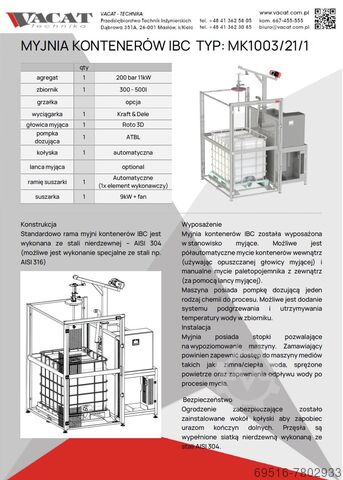 Wassysteem voor IBC containers Vacat-Technika MK1003/21/1