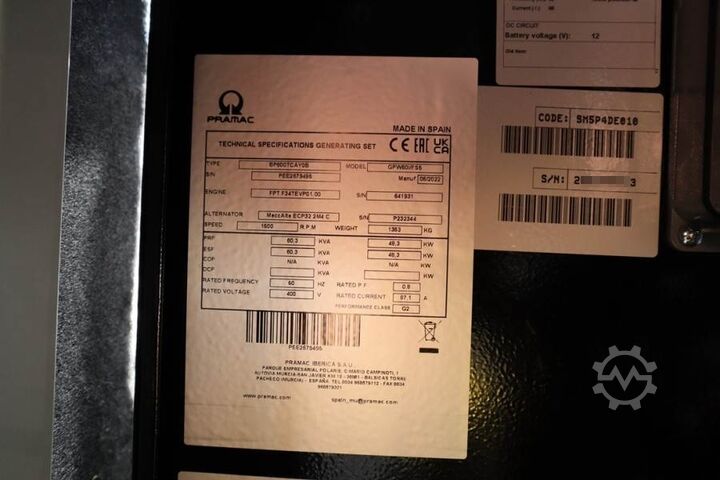 Agregado Pramac GPW60I/FS5 Valid inspection, *Guarantee! Diesel, 6