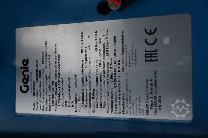 Scherenhebebühne Genie GS1330M Valid inspection, *Guarantee! All-Electric