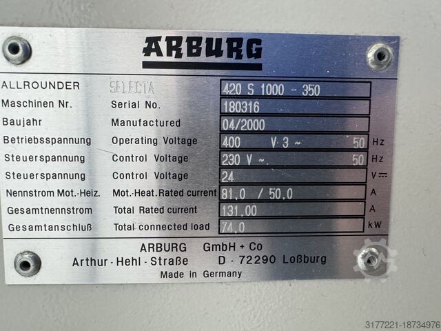 Arburg 420S 1000-350 Arburg 420 S 1000-350