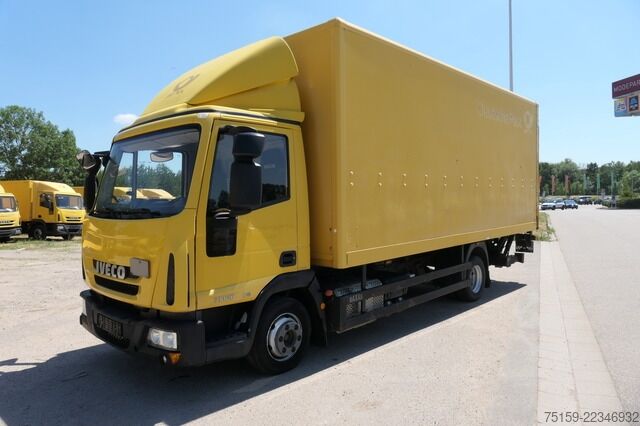 Vrachtwagen met bakwagen iveco EuroCargo ML 75 E 16 P LBW LUFT AUTOMATIK COC