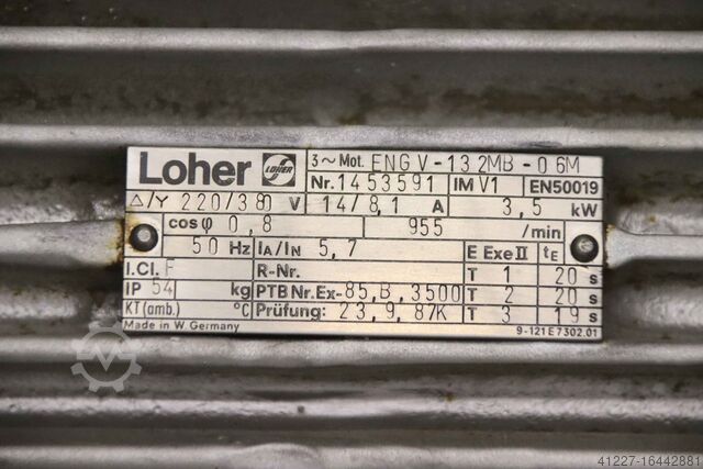 Ventilador de extração de pó 3,5 kW Loher EX Geschützt Lüfter Ø 660 mm