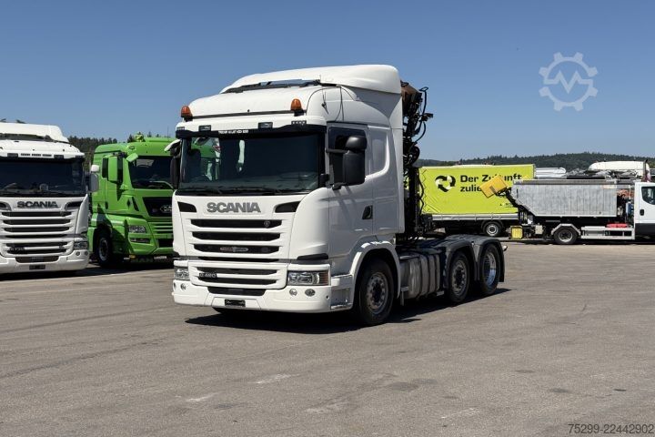 Trattore stradale standard Scania G490 6x2 Hiab 165ZT Holzkrane / Swiss-Vehicle