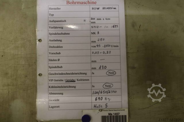 MK3 pijler boormachine HIW Helmerding MK3