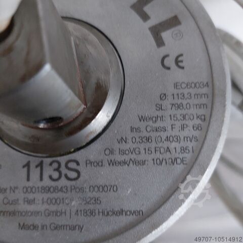 Trommelmotor, Foerderband-Motor Interroll 113S 800 mm 0,18 kW, 24 m/min