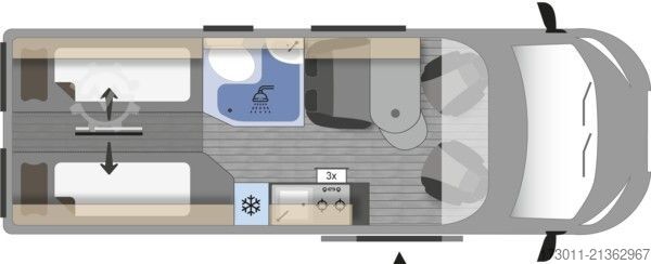 Kamper kombi CLEVER Runner Active Automat 180PS Hubbett Lithium