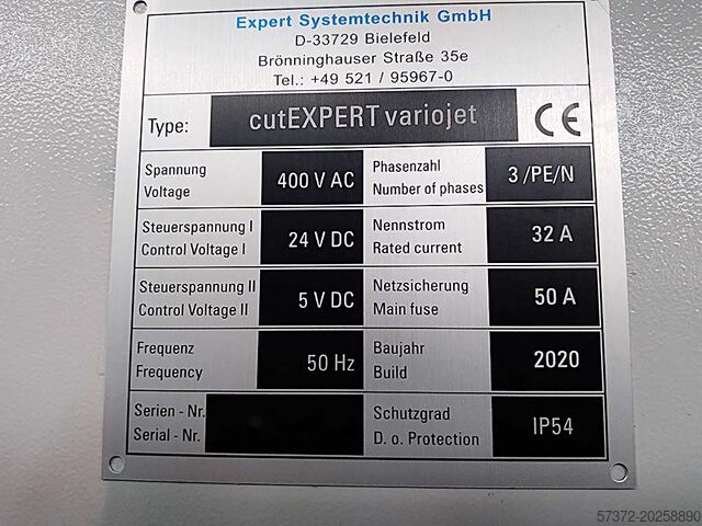 CNC wycinarka strumieniowa wodna Expert Systemtechnik/BFT cutEXPERT variojet/Servotron 40.45+
