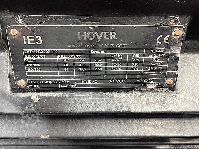 Silnik trójfazowy Hoyer HMC3 200L 1-2