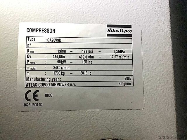 Sprężarka Atlas Copco GA 90 VSD