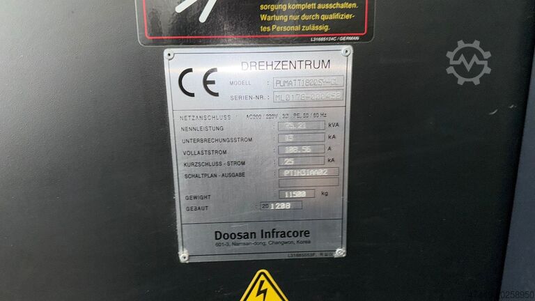 Centrum tokarsko-frezarskie CNC Doosan Puma TT 1800SY-GL