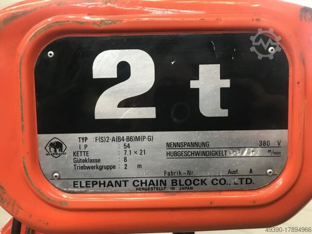 Elektrische kettingtakel, elektro hijswerktuig, kettingkraan, elektrische kraan ELEPHANT / FBH F(S)2-A(B4-B6)M(P-G)