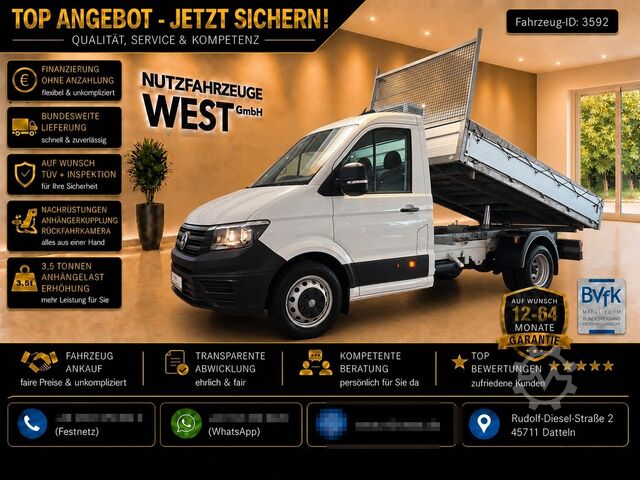 Driezijdige kipper bestelwagen VW Crafter 55 TDI *3-Seiten Kipper*Garantie*1.Hand*