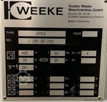Κέντρο κατεργασίας CNC Weeke BP 100