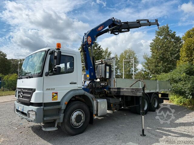 Camião de plataforma MERCEDES-BENZ Axor 2633 / 6x4 / Kran PM 15.5 LC / Funk Fern
